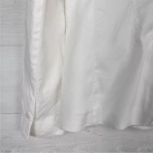 Anthropologie White Collared Linen Elvire Blazer Jacket - Picture 8 of 12